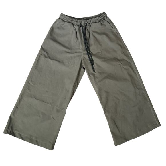 BITE Studios Women's L Elastic Waist Pull On Straight Leg Pants Green Relaxed - Picture 2 of 6